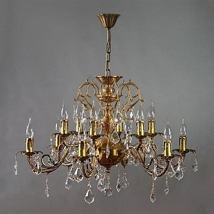 Люстра подвесная AMBIENTE Alicante 8888/6+6 AB Leaf Crystal